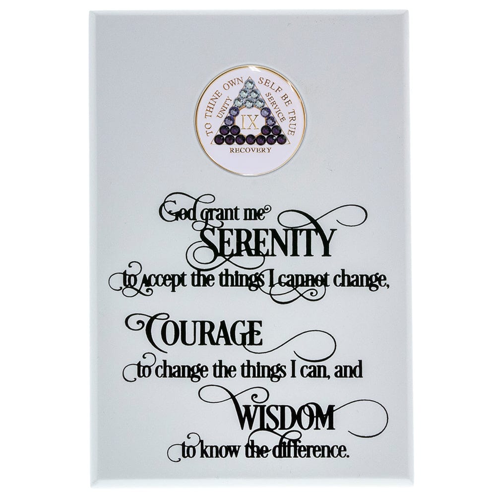 Serenity Prayer Coin Holder Plaque White