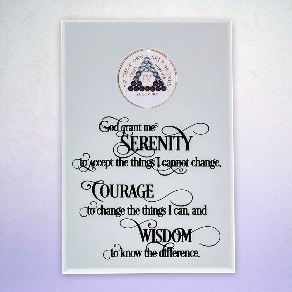 Serenity Prayer Coin Holder Plaque White