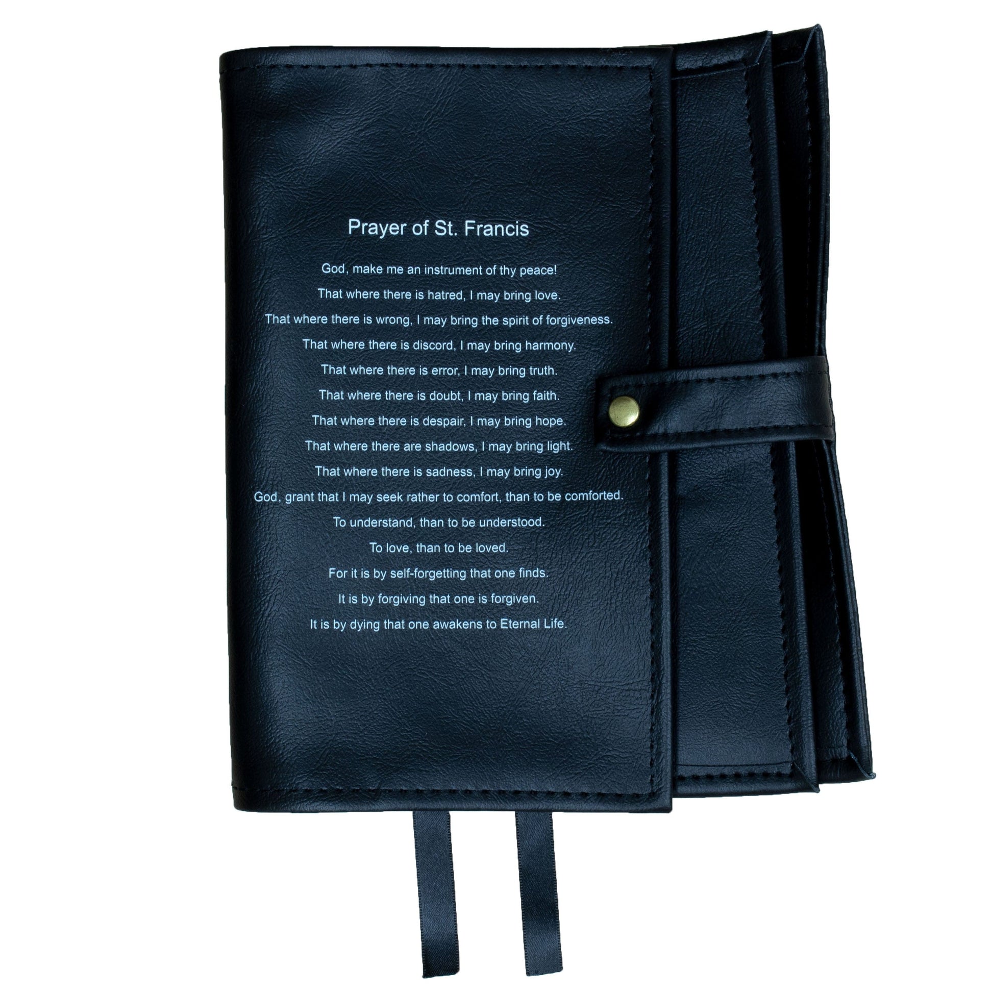 St. Francis Prayer Black Double Book Cover