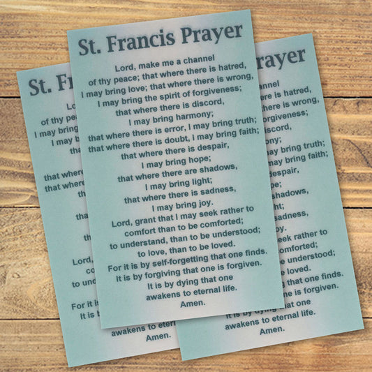 St Francis Prayer Wallet Card