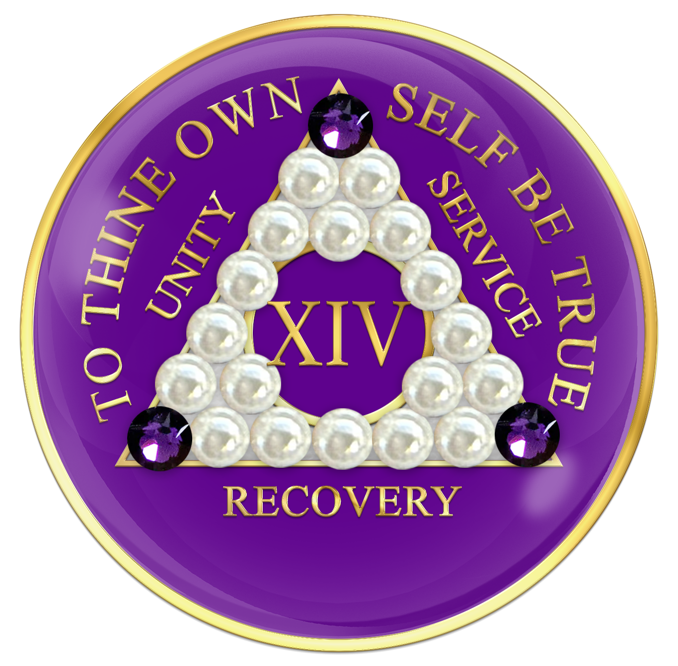 Purple AA Chip with Pearls and Purple Crystals