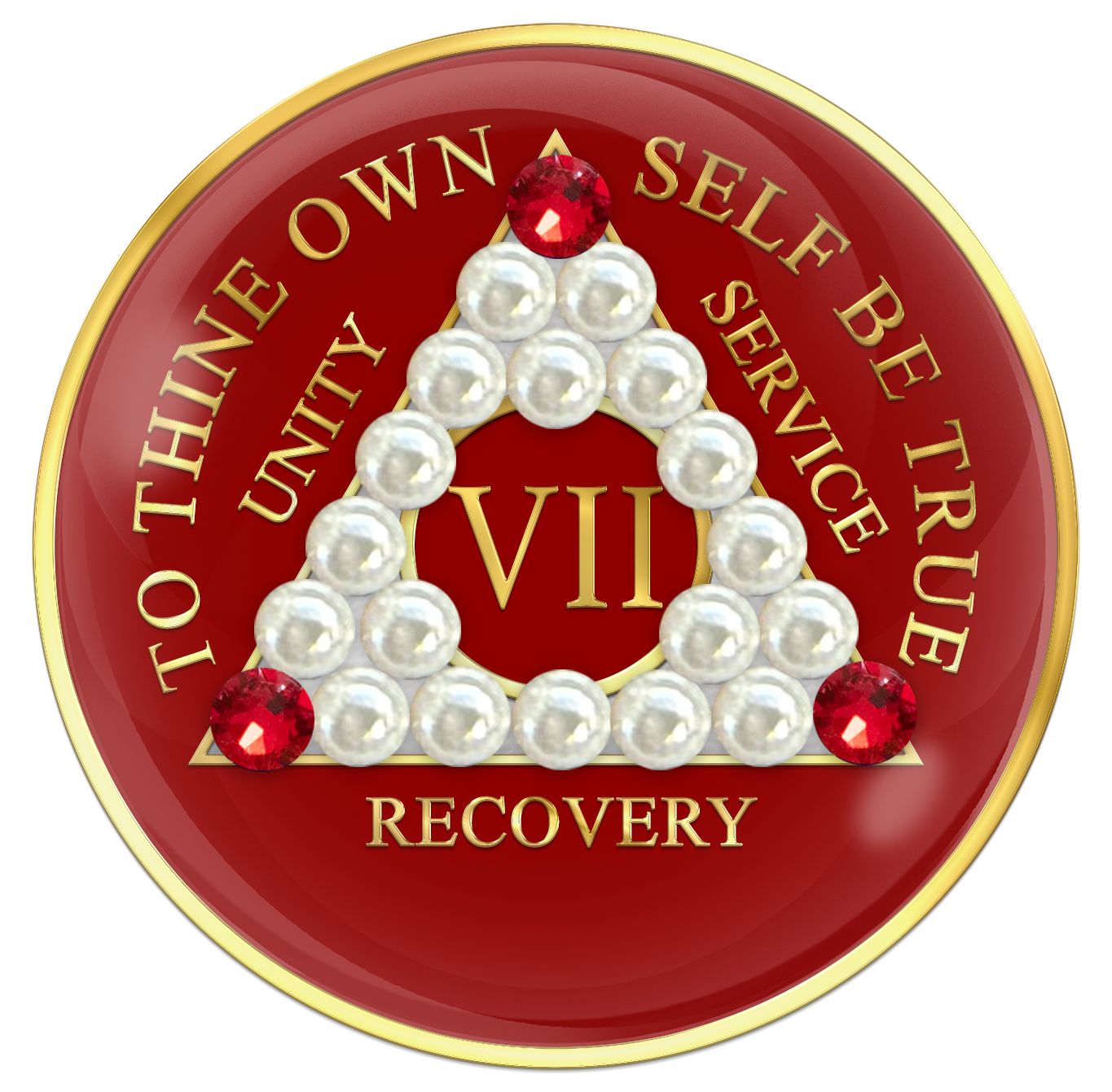 Red AA Chip with Pearls and Red Crystals AA