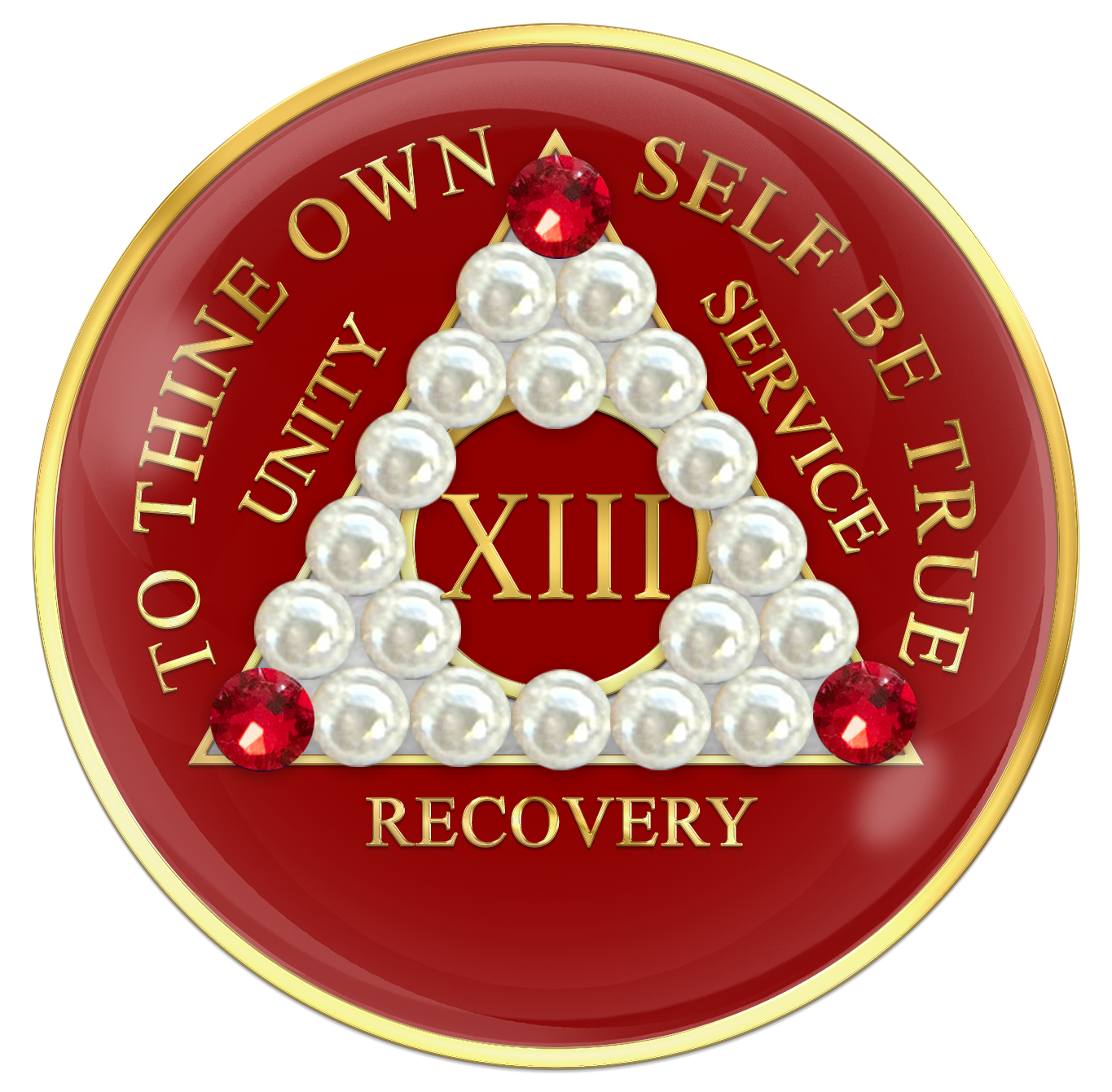 Red AA Chip with Pearls and Red Crystals AA