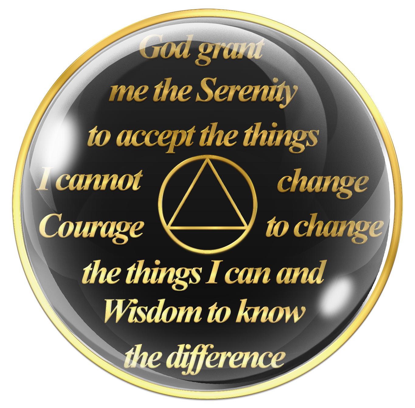 AA Recovery Medallion - Infinity Symbol Black
