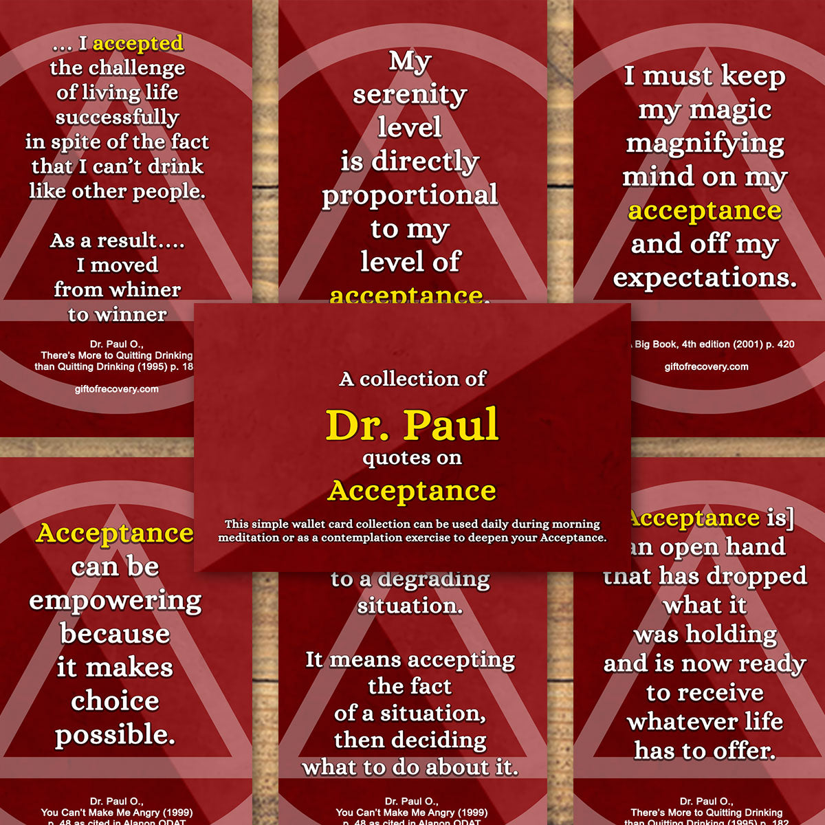 Acceptance Gems by Dr Paul O Wallet Card Set