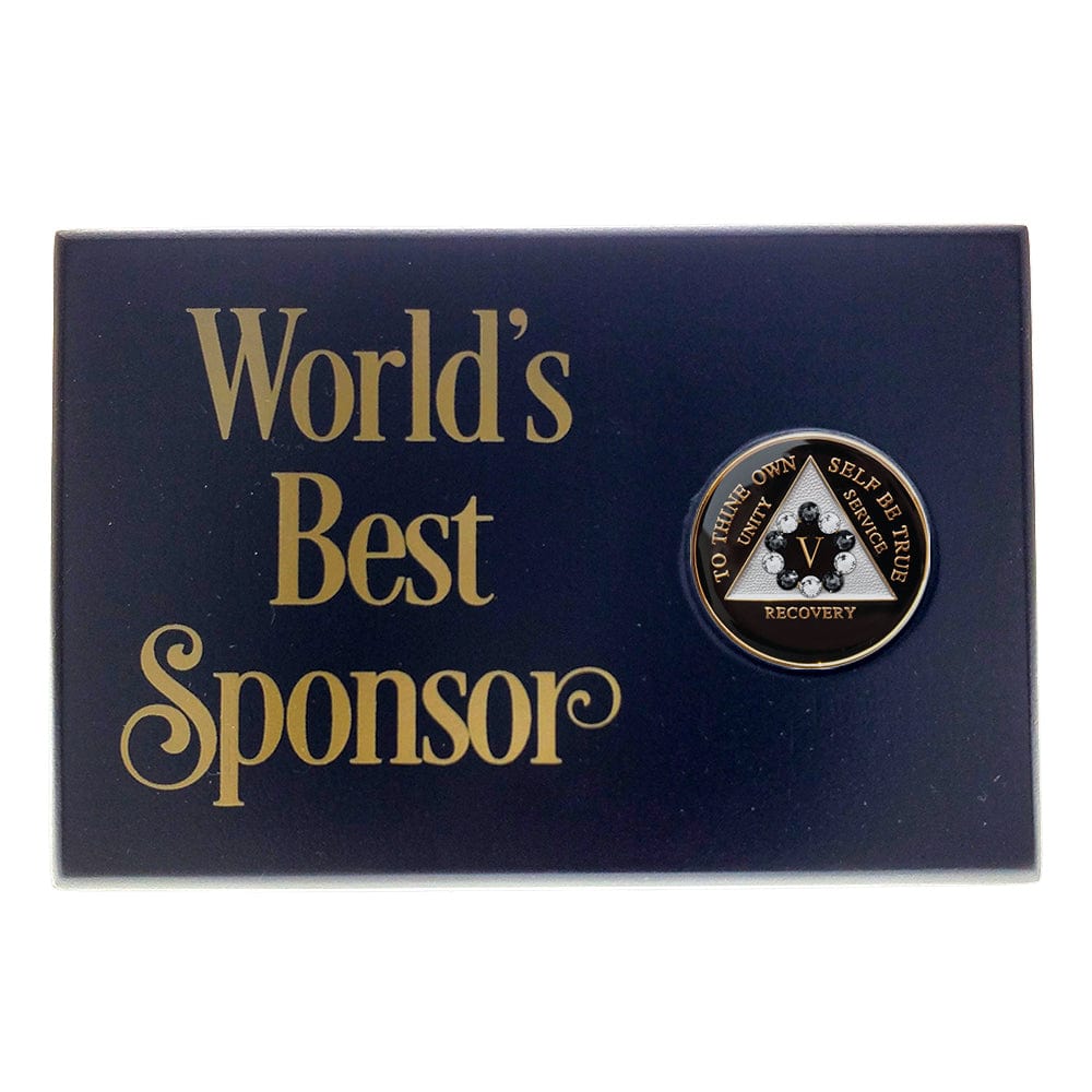 World's Best Sponsor Coin Holder Plaque Black (Horizontal)