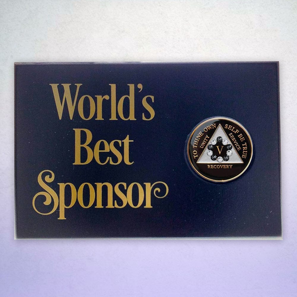 World's Best Sponsor Coin Holder Plaque Black (Horizontal)