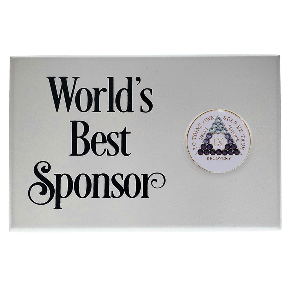 World's Best Sponsor Coin Holder Plaque White (Horizontal)