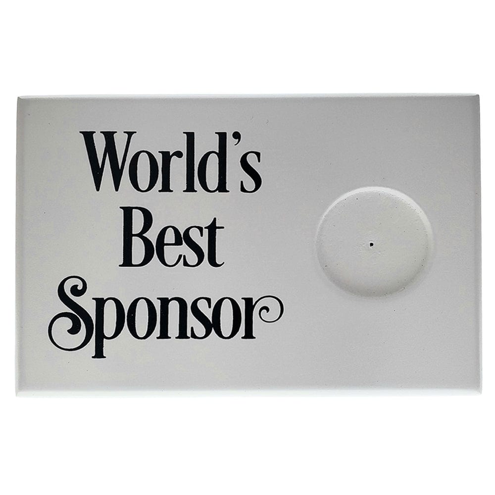 World's Best Sponsor Coin Holder Plaque White (Horizontal)