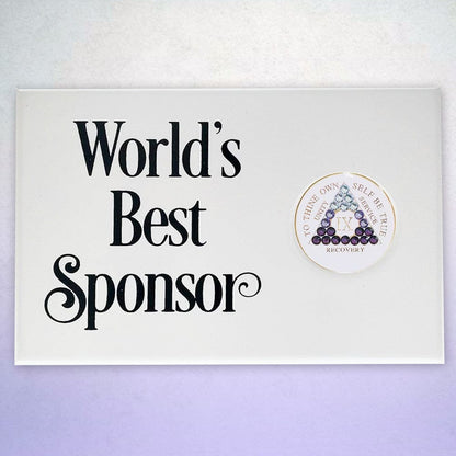 World's Best Sponsor Coin Holder Plaque White (Horizontal)